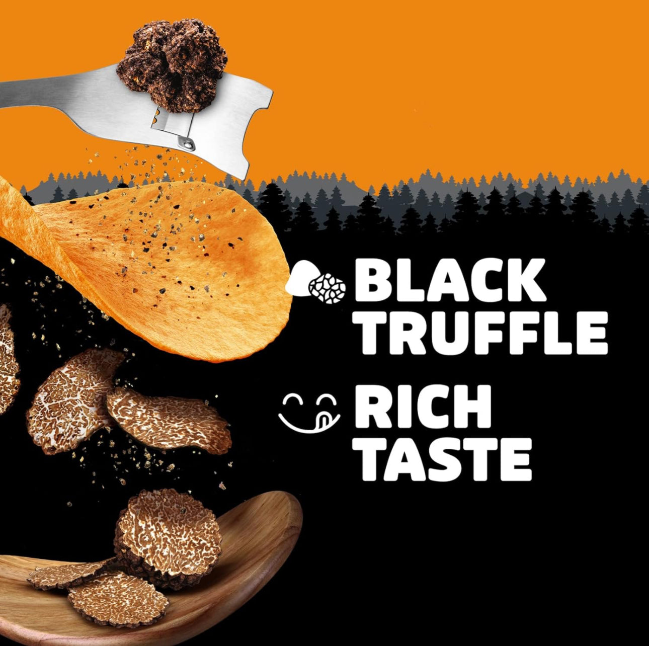 Pringles Black Truffle & velvet mashed potato