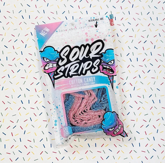 Sour strips cotton candy