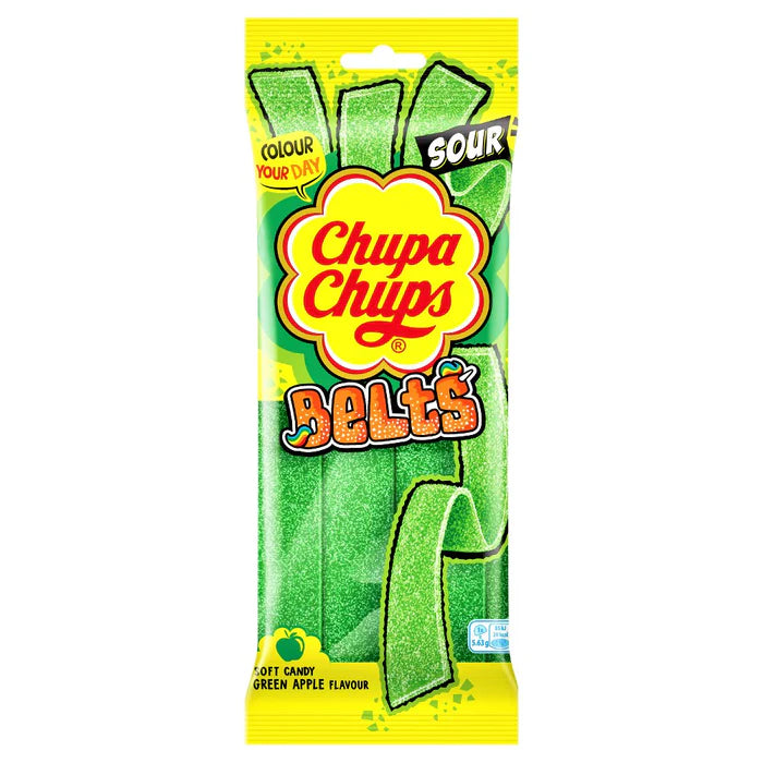 Chupa chups sour belts green apple